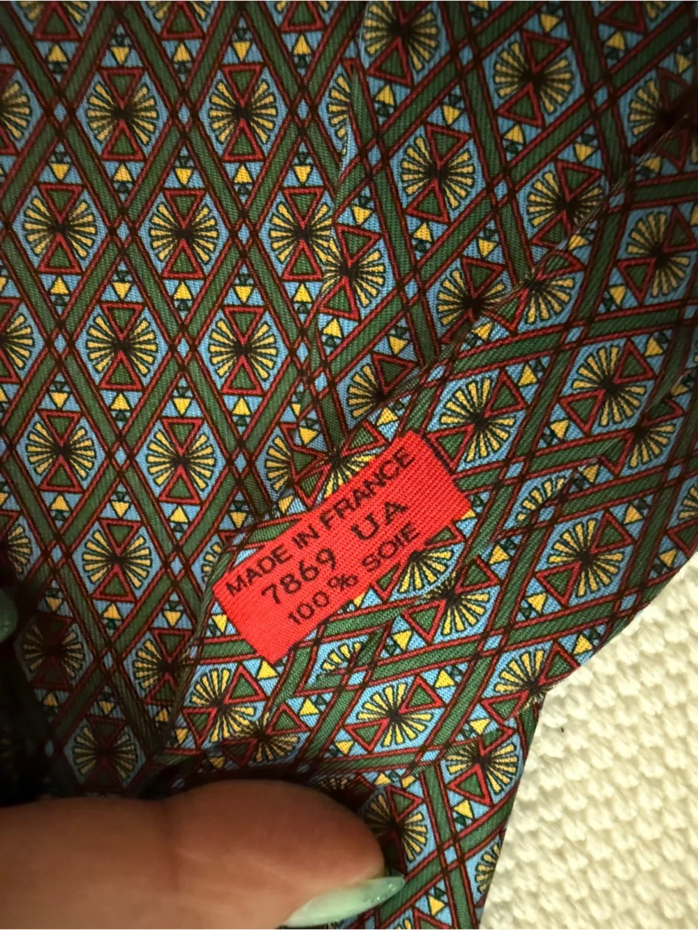 Hermès Paris Silk Tie Geometric Starburst Made in France 7869 UA